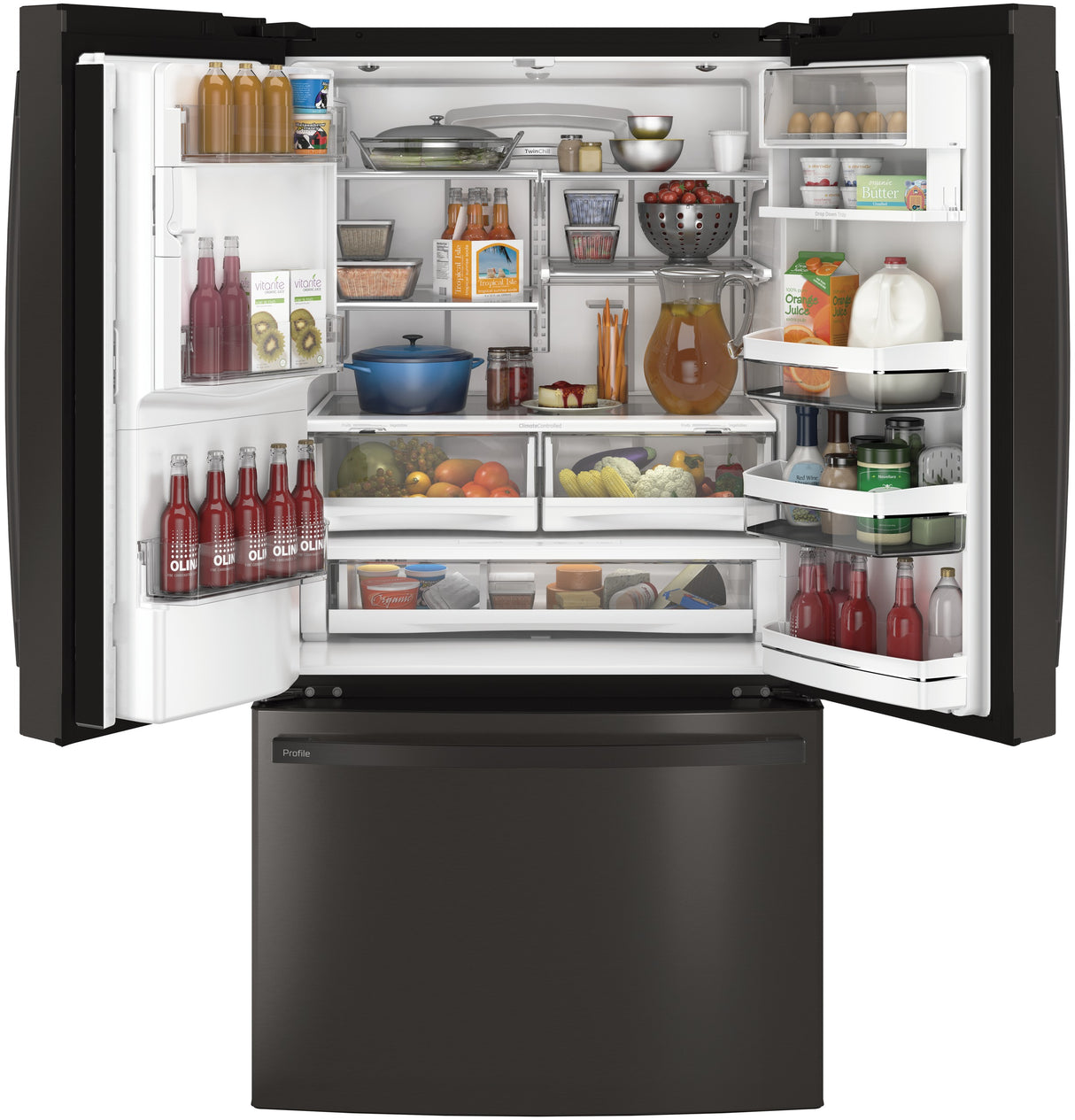 GE Profile(TM) Series ENERGY STAR(R) 27.7 Cu. Ft. French-Door Refrigerator with Hands-Free AutoFill - (PFE28KBLTS)