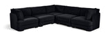 Hammond - Velvet Performance Fabric Upholstered 5 Piece Corner Sectional
