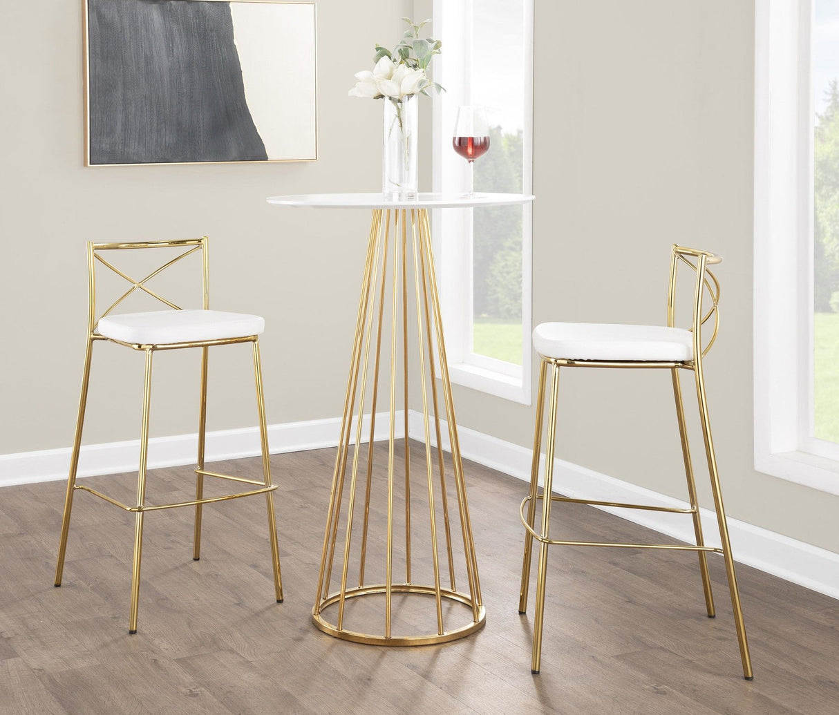 Modern Charlotte - 30" Fixed-Height Barstool (Set of 2)