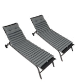 2 Piece Outdoor Chaise Lounge Chair Cushion Set