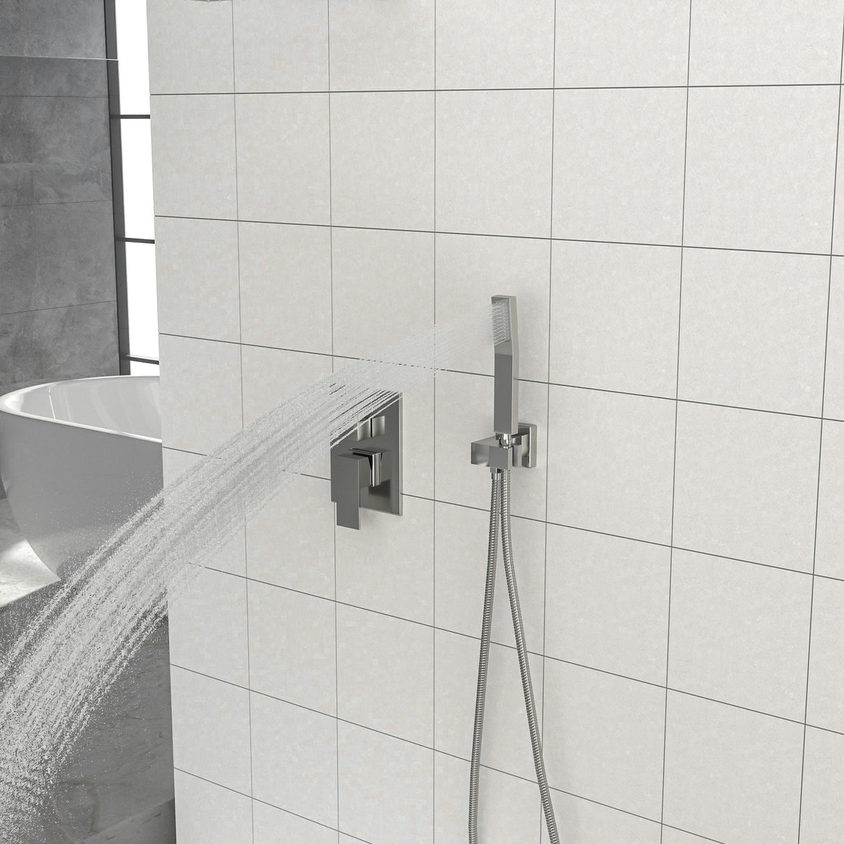Dual Shower Head 10" Wall Mounted Square Shower System