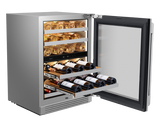 Dacor DRW24G7500APDA wine cellar with stainless panel kit front view
