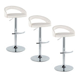 Grotto - Upholstered Adjustable Barstool - Chrome Metal Base