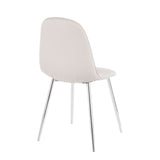 Pebble - Chair - Chrome And Beige Fabric (Set of 2)