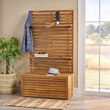 Storage Bench With Rack - Teak