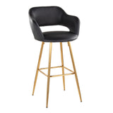 Margarite - 30" Fixed-Height Barstool - Gold Metal (Set of 2)