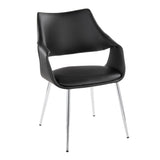 Curvo - High Back Upholstered Chair (Set of 2) - Chrome Metal Legs