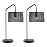 Mod Mesh - 27" Metal Task Lamp With Built-in USB Port (Set of 2) - Oil Bronze And Painted Gold Metal From Grandview Gallery