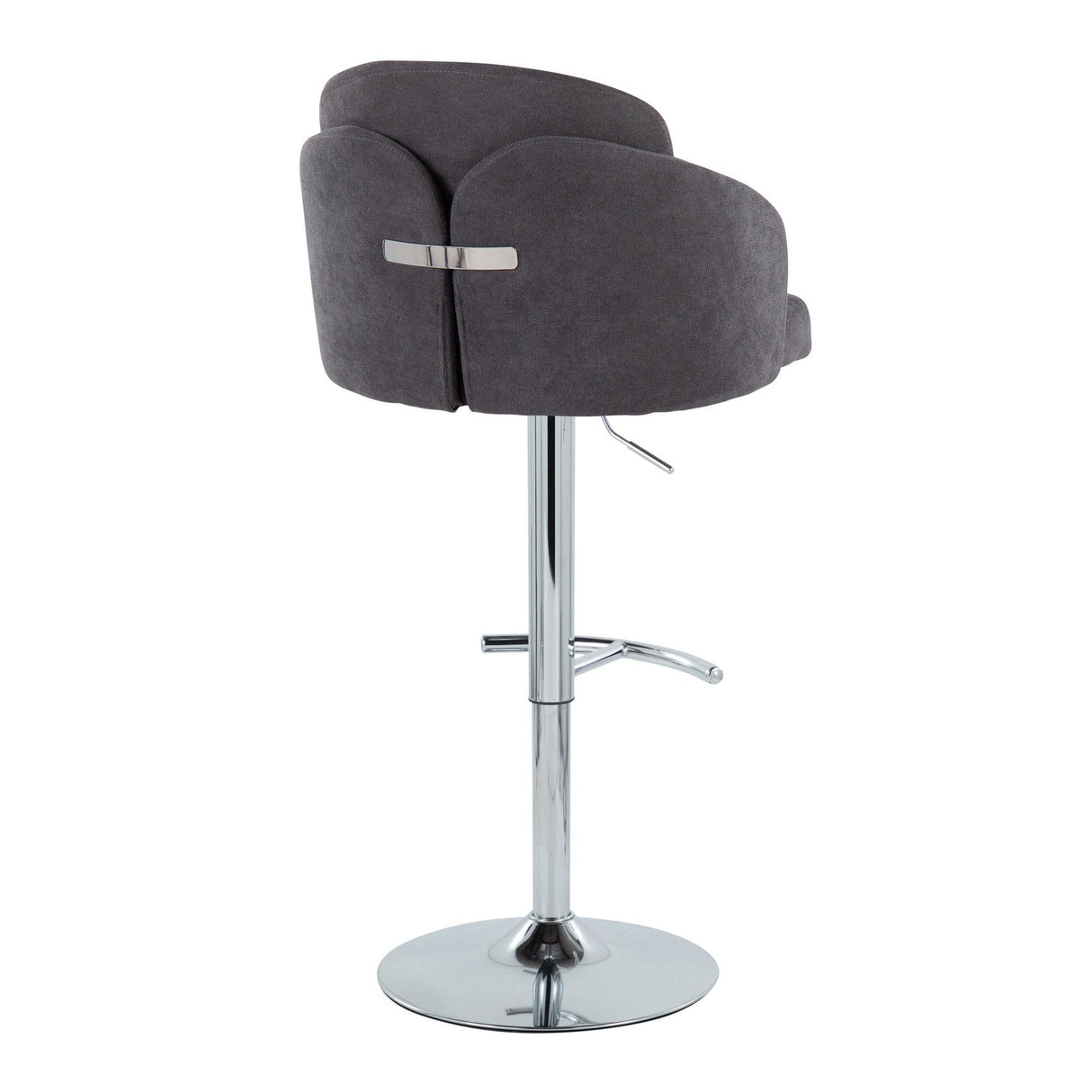 Dahlia - Contemporary Adjustable Barstool (Set of 2) - Chrome Metal Frame
