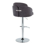 Dahlia - Contemporary Adjustable Barstool (Set of 2) - Chrome Metal Frame