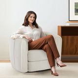 Swivel Accent Chair Wide Upholstered For Living Room