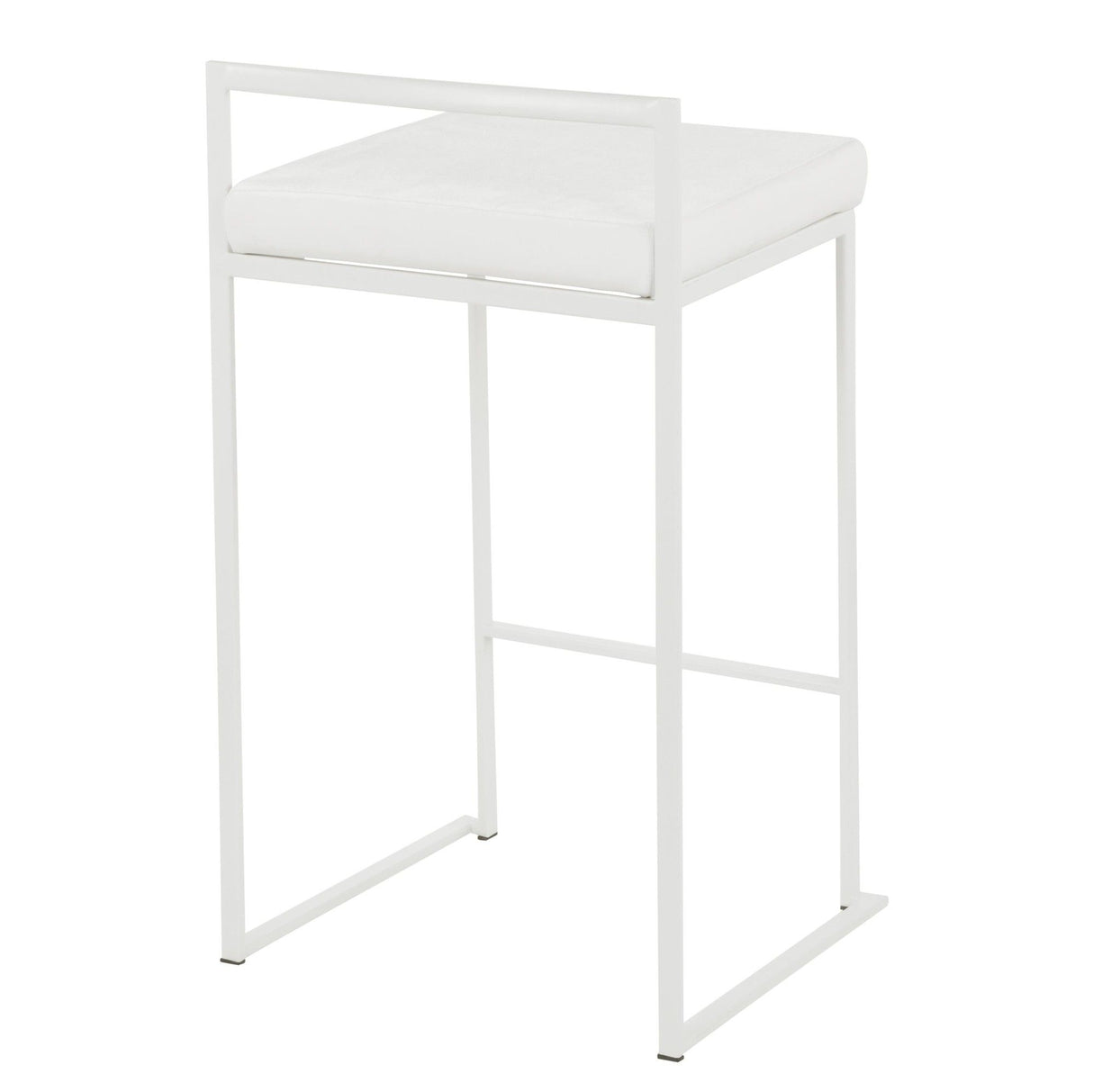 Fuji - Contemporary Stackable Counter Stool (Set of 2) - White Frame