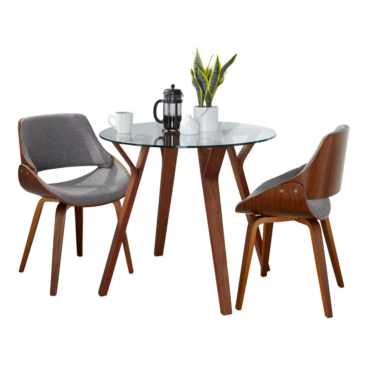 Folia - Round Fabrizzi 3 Piece Dining Set - Dark Gray