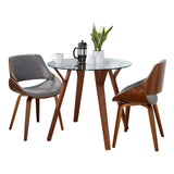 Folia - Round Fabrizzi 3 Piece Dining Set - Dark Gray