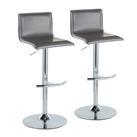 Mara - Adjustable Barstool (Set of 2) - Chrome Metal