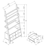 Blackburn - 3 Piece Ladder Bookshelf Set With Modular Design - Cappuccino