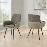 Dining Chair For Kitchen (Set of 2) - Brown - Polyester