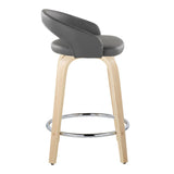 Grotto - 31" Upholstered Fixed-Height Counter Stool (Set of 2) - Natural Wood Base