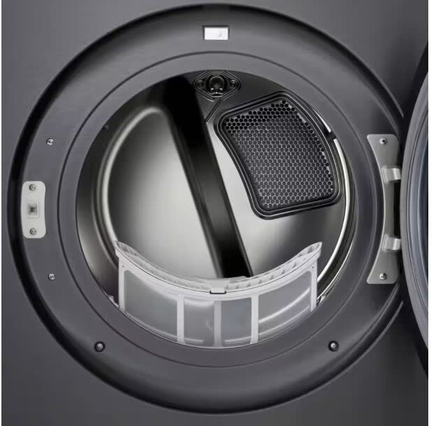 LG SIGNATURE DLGX9901B gas dryer drum interior
