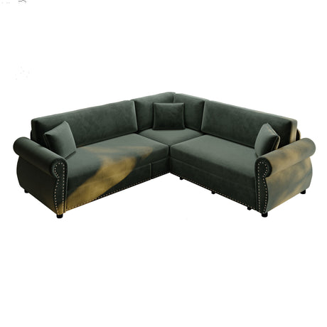 L-Shaped Sofa Couch With Pull-Out Bed