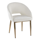 Renee - Upholstered Contemporary Chair (Set of 2) - Gold Metal Legs