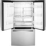 GE GYE21JYMFS Counter-Depth French-Door Refrigerator - Open View