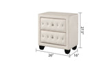 Sophia - 2 Drawer Upholstered Nightstand
