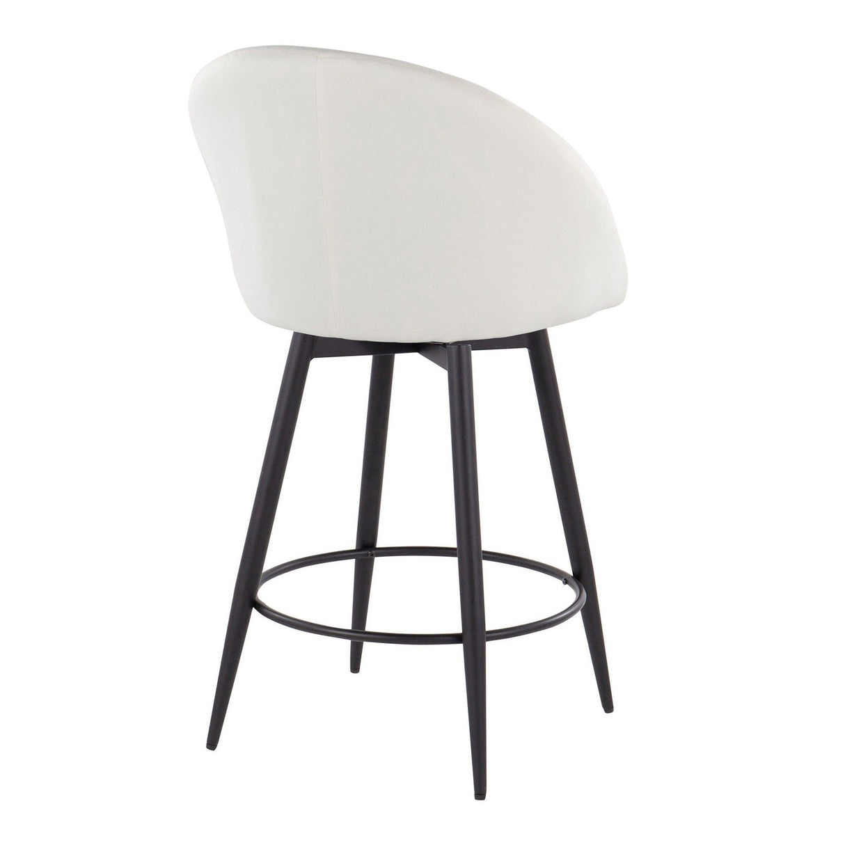 Matisse - 26" Highback Fixed-Height Counter Stool With Swivel And Round Black Metal Footrest (Set of 2) - Black Metal