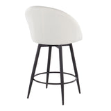 Matisse - 26" Highback Fixed-Height Counter Stool With Swivel And Round Black Metal Footrest (Set of 2) - Black Metal