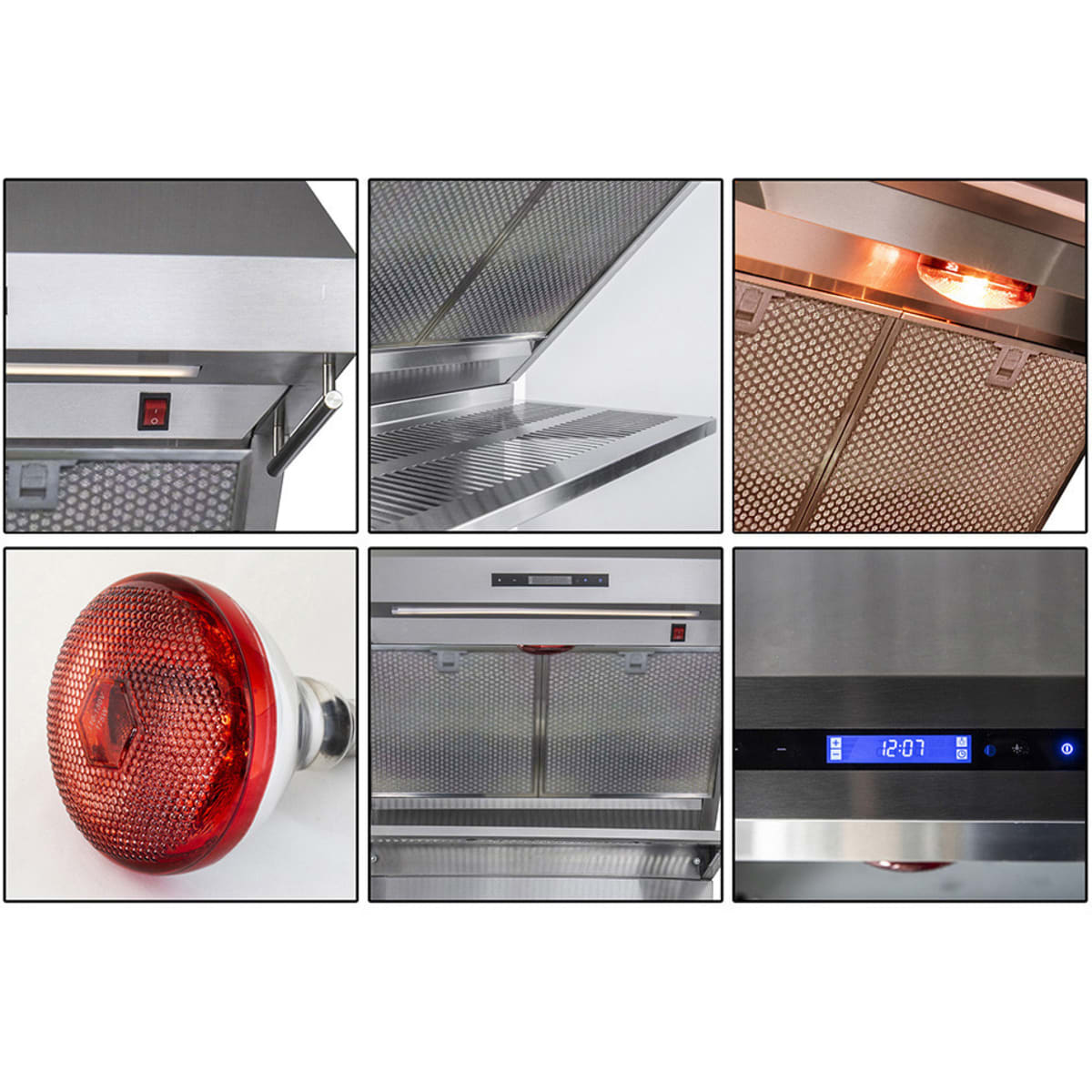 Forno Alta Qualita Savona FRHWM502930HB Wall Mount Range Hood with 4-Speed, Touch Control, LED Strip Lights, Dishwasher-Safe Hybrid Filter, 2 Utensil Hangers and Backsplash: 30 Inch - 600 CFM