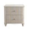 Fluted Nightstand With 3 Drawers