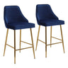 Marcel - Counter Stool With Gold Metal Frame (Set of 2)