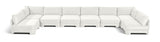 Hammond - Velvet Performance Fabric Upholstered 8 Piece U-Shaped Armless Sectional - Beige