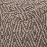 Amuleto - Hand Loomed Cotton Pouf - Dark Gray / Brown