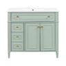 Bathroom Vanity With Sink, 3 Drawers & 2 Doors
