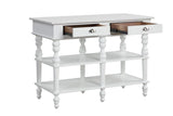 Rorratt - Kitchen Island - Marble Top & White