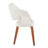 Curvo - High Back Upholstered Chair (Set of 2) - Walnut Wood Legs