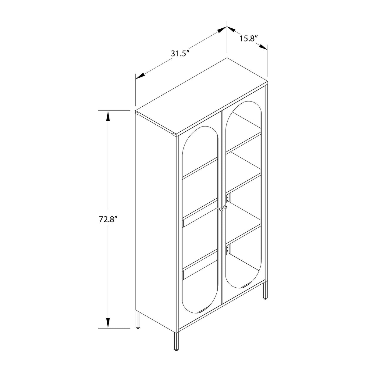 Luna - 2 Door Accent Cabinet With Fluted Glass