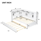 Daybed With Storage Shelves, USB Charging, And Trundle Bed