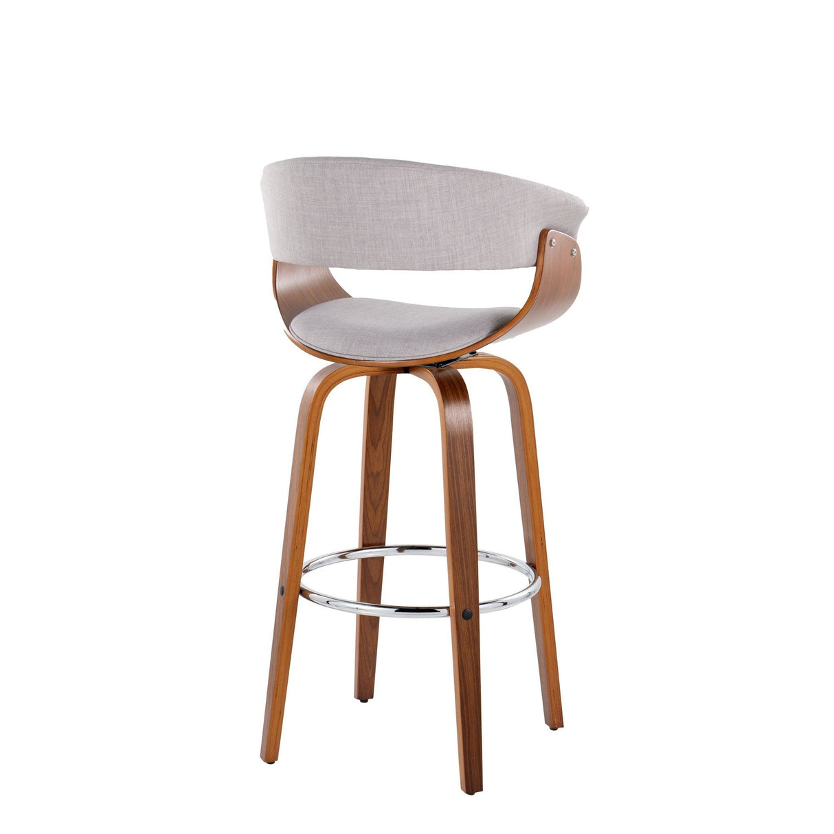 Vintage Mod - 30" Fixed-Height Barstool (Set of 2) - Chrome Footrest
