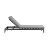 Menorca - Outdoor Patio Adjustable Chaise Lounge Chair In Aluminum With Gray Cushions