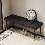 Multifunctional Shoe Bench, Sturdy Metal Legs With Gold Accents - Black