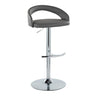 Grotto - Upholstered Adjustable Barstool - Chrome Metal Base