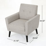 Contemporary Club Chair With Nailhead Trim Fabric And Birch Wood Legs