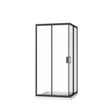 Corner Shower Enclosure With Sliding Door - Matte Black