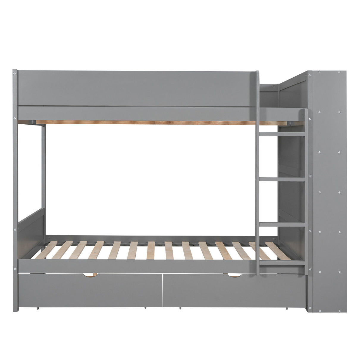 Bunk Bed With 2 Drawers And Multi Layer Cabinet