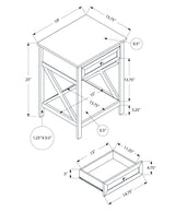 Accent End Table, 2 Tier, Storage Drawer, Transitional Style
