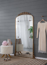 Lavish - Full Length Mirror, AntiqueMetal Floor Mirror For Living Room, Bedroom - Gold
