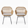 Outdoor Rattan Accent Chair With Metal Legs