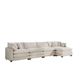 Modern Oversized Modular Cushion Sofa With Ottoman, Low Back, Deep Seating Sofa Set
